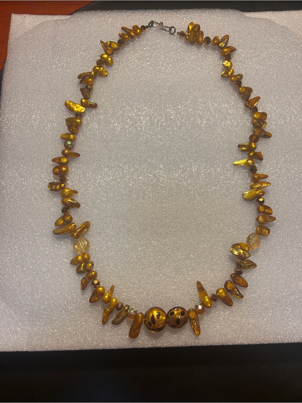 Golden Amber Irregular Bead Necklace